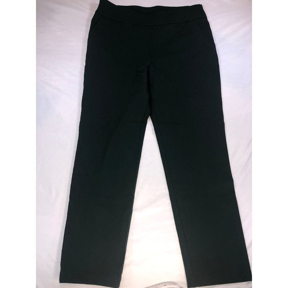 Allison Daley Forest Green Straight Leg Pull On Dress Pants Womens 12R Stretch
